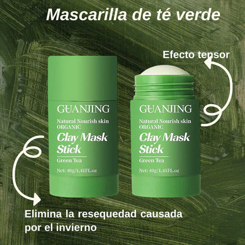 Piel limpia y suave en minutos 🍃 - Mascarilla facial de té verde 100% orgánica.