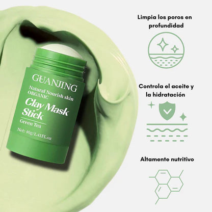 Piel limpia y suave en minutos 🍃 - Mascarilla facial de té verde 100% orgánica.